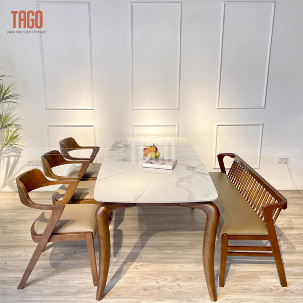 Bộ bàn ăn Mặt đá Saint 4 ghế - S4BS18W - Hình ảnh 7