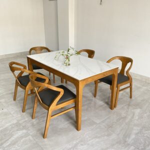 Bộ bàn ăn đá Louis - 5G1M4 Lavender