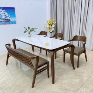 Bộ bàn ăn Mặt đá Saint 3 ghế S3BS18W