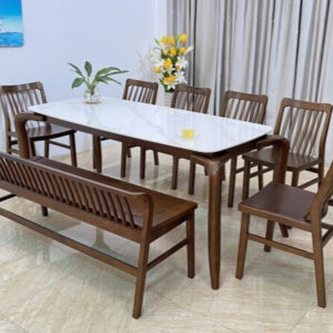 Bộ bàn ăn Mặt đá Xuân - Hè 6 ghế XH6BS18W