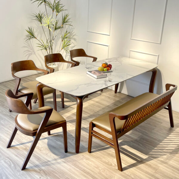 Bộ bàn ăn Mặt đá Saint 4 ghế - S4BS18W