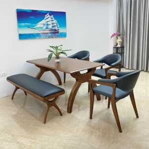 Bộ bàn ăn RUDY- Bàn ROMAN-RR3C1B – thiết kế hiện đại, phù hợp nhiều không gian