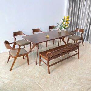 Bàn ăn Saint 5 ghế S5BL18W