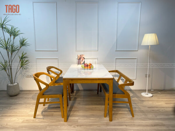 Bàn ăn mặt đá Louis 2B lavender – thiết kế hiện đại, phù hợp nhiều không gian
