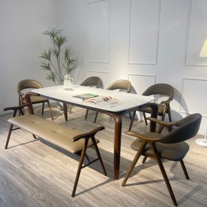 Bộ bàn ăn Mặt đá Lifumi 5 ghế LFM5BS18W