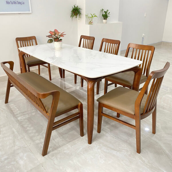 Bộ bàn ăn Mặt đá Mùa Thu 5 ghế A5BS18W
