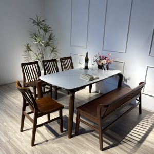 Bộ bàn ăn Mặt đá Xuân - Hè 4 ghế XH4BS18W