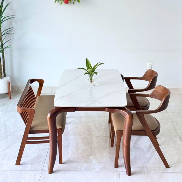Bộ bàn ăn Mặt đá Saint 4 ghế - S4BS18W - Hình ảnh 3