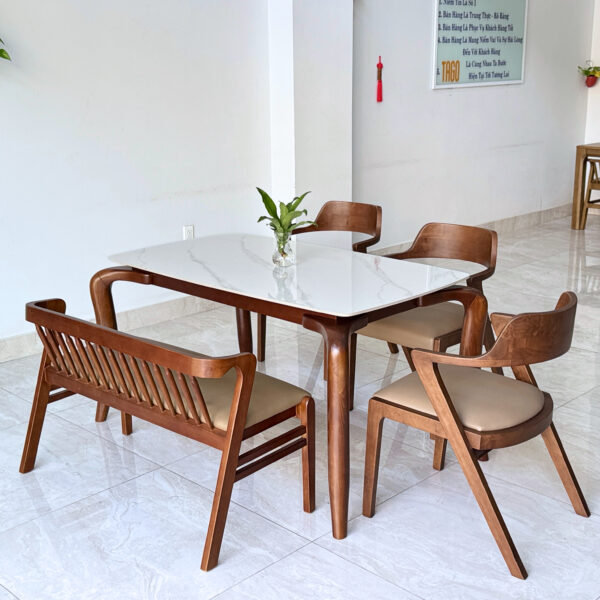 Bộ bàn ăn Mặt đá Saint 4 ghế - S4BS18W - Hình ảnh 4