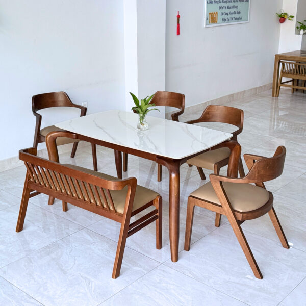 Bộ bàn ăn Mặt đá Saint 4 ghế - S4BS18W - Hình ảnh 2