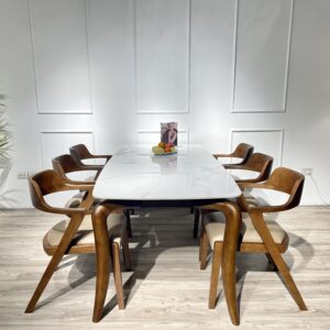 Bộ bàn ăn Saint mặt đá 2M - 6G