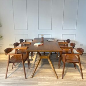 Bàn ăn Óc chó 6 ghế OC6L18W