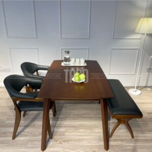 Bộ bàn ăn RUDY- KRIS- 2G1B walnut
