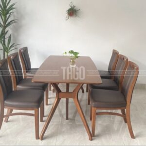 Bộ bàn ăn Lucy - 1M8 walnut