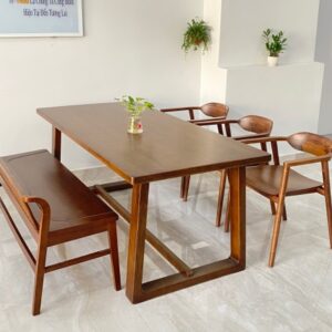 Bộ bàn ăn Óc Chó - OC3G1B15 walnut