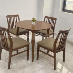 Bộ bàn tròn Mùa Thu walnut