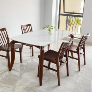 Bộ bàn ăn đá Xuân Hè - RD4GB14 walnut