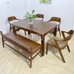 Bộ bàn ăn Saint - S4G1B16 walnut