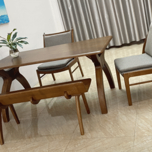 Bộ bàn ăn ROMAN 1.8M 2 ghế 1 Bench R1.82CB