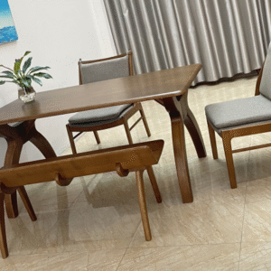 Bộ bàn ăn ROMAN 1.5M 2 ghế 1 Bench R1.52CB
