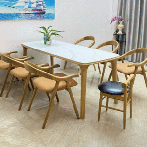 Bộ bàn đá Rose stone 6 ghế kèm ghế Jolie- RJ6C1J