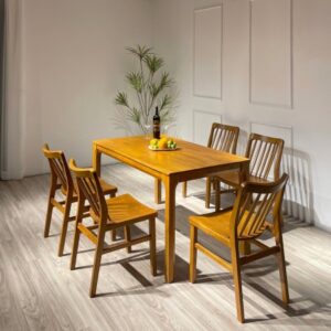 bộ bàn ăn xuân hè  1m35 5 ghế lavender