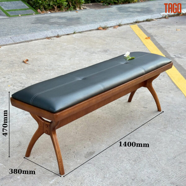 Bộ bàn ăn RUDY- Bàn ROMAN 2 ghế 1bench- RR2C1B - Hình ảnh 2
