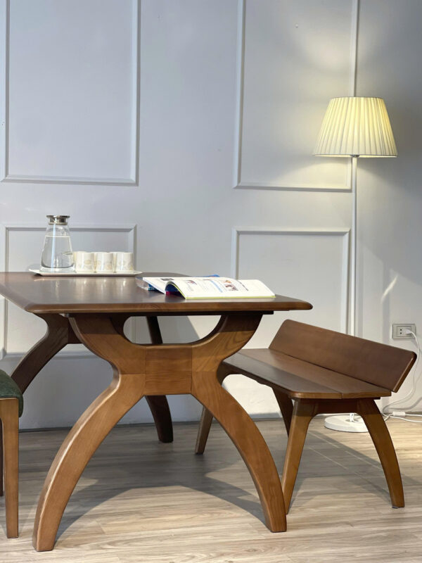 Bộ bàn ăn RUDY- Bàn ROMAN- 2 ghế 1 bench- RR2C1B - Hình ảnh 4
