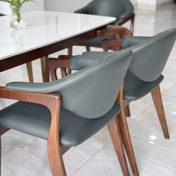 Bàn ăn mặt đá Rudy 6 walnut - Hình ảnh 8