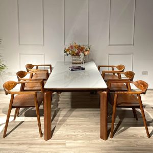 Bộ bàn ăn đá Óc Chó 1M79 6 ghế - 6GTD1M79
