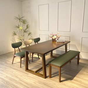 Bộ bàn ăn gỗ TADI phối bench - BTD183GB