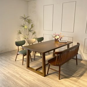 Bộ bàn ăn gỗ TADI phối bench - BTD183GB