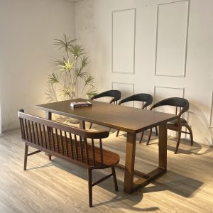Bộ bàn ăn Kiva 1800mm phối với bench_BKV183GB