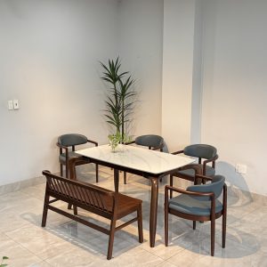 Bộ Bàn Ăn Nori 1400mm phối bench 1m1 - BNR4GB