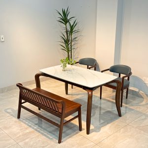 Bộ Bàn Ăn Nori 1400mm phối bench 1m1 - BNR2GB