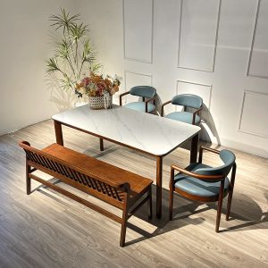 Bộ Bàn Ăn Nori 1595mm phối bench 1m4 - BNR3GB