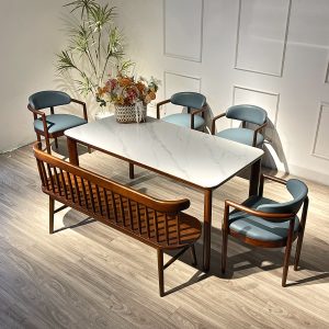 Bộ Bàn Ăn Nori 1595mm phối bench - BNR4GB