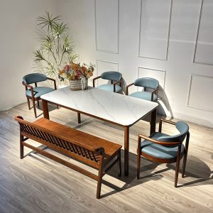 Bộ Bàn Ăn Nori 1595mm phối bench 1m4 - BNR4GB