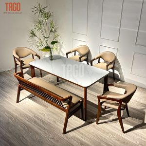 Bộ bàn ăn Rudy-Nori 1M6 4G1B