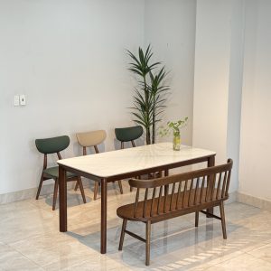 Bộ Bàn Ăn Mặt Đá TADI 1M595 - 3 Ghế Phối Bench 207