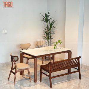 Bộ Bàn Ăn 3 Ghế Phối Bench TADI