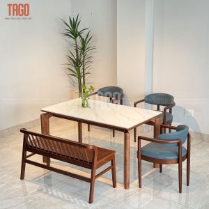 Bộ Bàn Ăn NORI 3 Ghế Phối Bench Xuân Hè 1m1