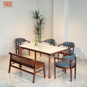 Bộ Bàn Ăn NORI 4 Ghế Phối Bench Xuân Hè 1m1