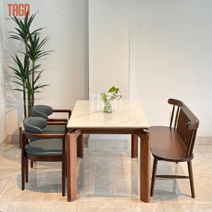 Bộ Bàn Ăn NORI 2 Ghế Phối Bench 207 1m05