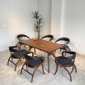 Bộ Bàn Ăn Gỗ KIVA 1M5- KV6G15