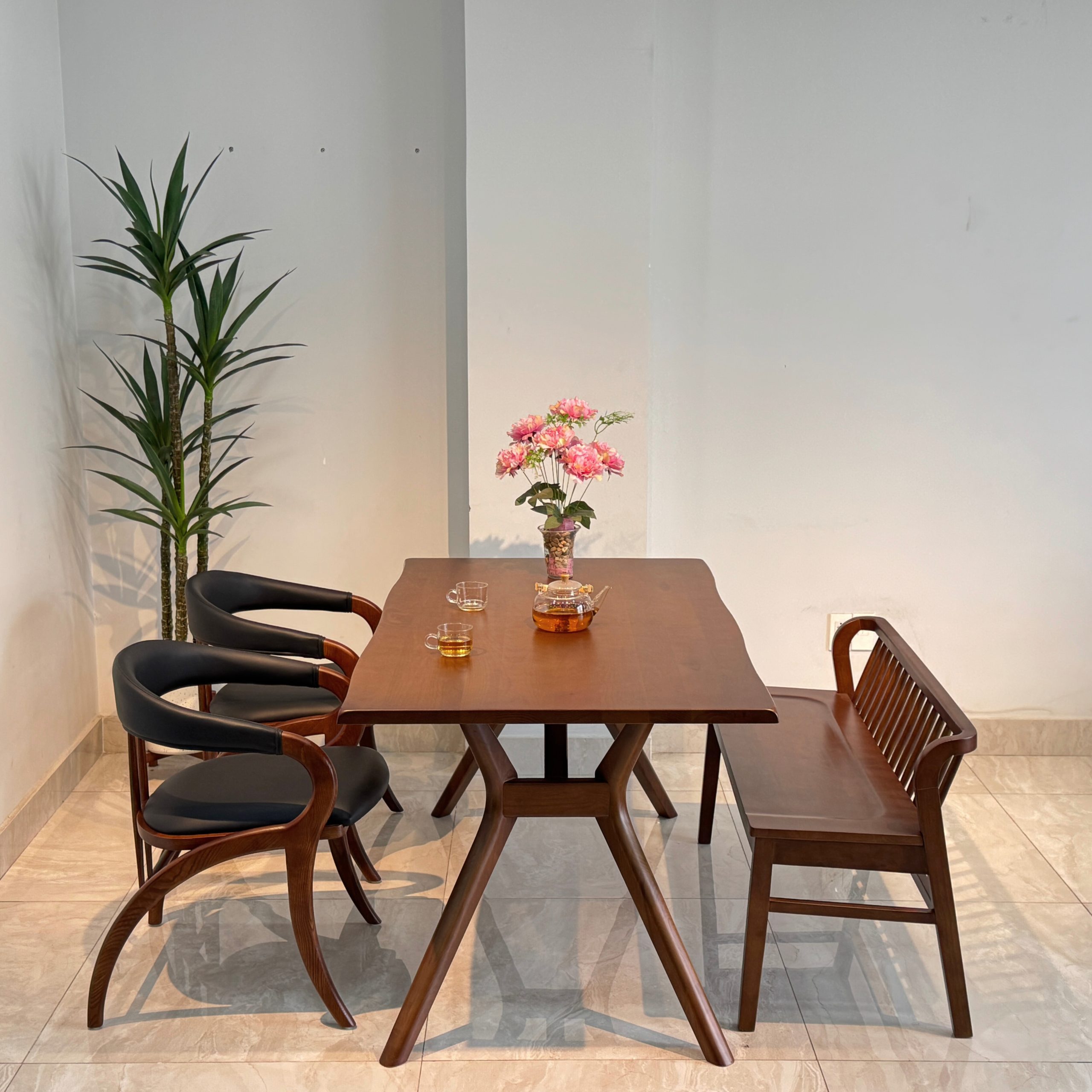 Bộ Bàn Ăn Gỗ KIVA 1M5 phối bench- BKV4G15 - Hình ảnh 2