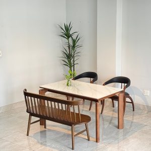 Bộ Bàn Ăn KIVA 1M39 phối bench gỗ 207