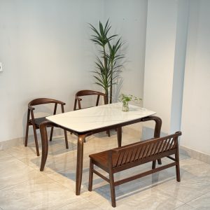 Bộ Bàn Ăn OKA 1M4-2 Ghế Phối Bench 1m1