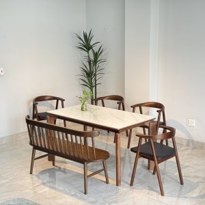 Bộ Bàn Ăn OKA 1M39-4 Ghế Phối Bench 207