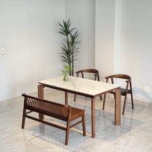 Bộ Bàn Ăn OKA 1M39-2 Ghế Phối Bench 1m1